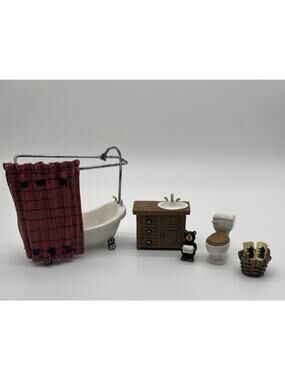 Northwoods Mini Bathroom Set 5pcs Dollhouse Decor